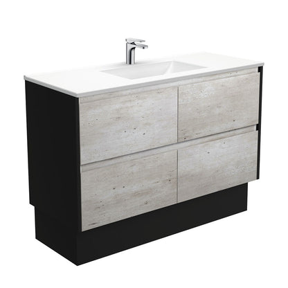 VANESSA AMATO 1200 INDUSTRIAL Vanity with Matte Black Panels and Kick 1TH