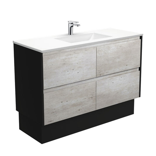 VANESSA AMATO 1200 INDUSTRIAL Vanity with Matte Black Panels and Kick 1TH
