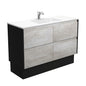 VANESSA AMATO 1200 INDUSTRIAL Vanity with Matte Black Panels and Kick 1TH
