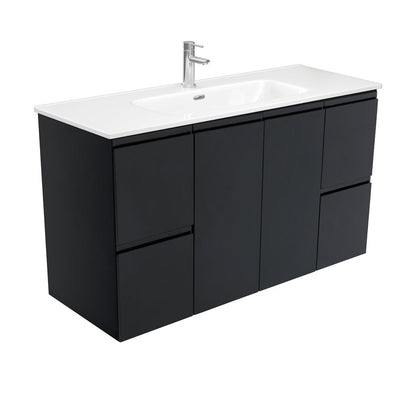 JOLI Ceramic 1200 Fingerpull Matte Black Wall Hung Cab 1TH