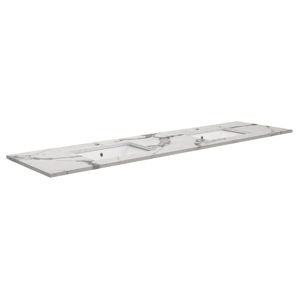 SARAH Undermount CALACATTA MARBLE 1800mm Basin Top Only Double Bowl 2TH