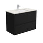 SARAH ROMAN SAND AMATO 900 Satin Black Vanity Wall Hung 1TH