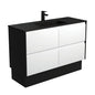 MONTANA AMATO 1200 Matte White Vanity with Matte Black Panels and Kick 1TH