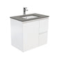 Sarah Dove Grey Undermount 750 Fingerpull Satin White Wall-Hung Vanity