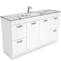 Sarah Calacatta Marble Undermount Single Bowl 1500 UniCab Vanity on Kick