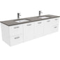 SARAH DOVE GREY 1800 UNI Wall Hung Cab with Handles Double Bowl 1TH