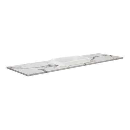SARAH Semi Inset CALACATTA MARBLE 1500mm Basin Top Only Single Bowl 1TH