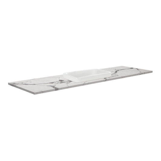 SARAH Semi Inset CALACATTA MARBLE 1500mm Basin Top Only Single Bowl 1TH