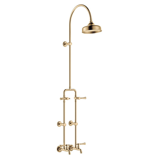 Lillian Lever Exposed Rail Shower & Bath Set, Urban Brass