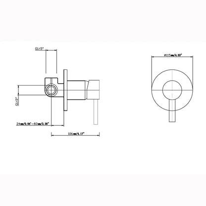 Pentro Brushed Yellow Gold Round Shower Mixer Tap