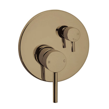 Pentro Brushed Yellow Gold Round Shower Mixer