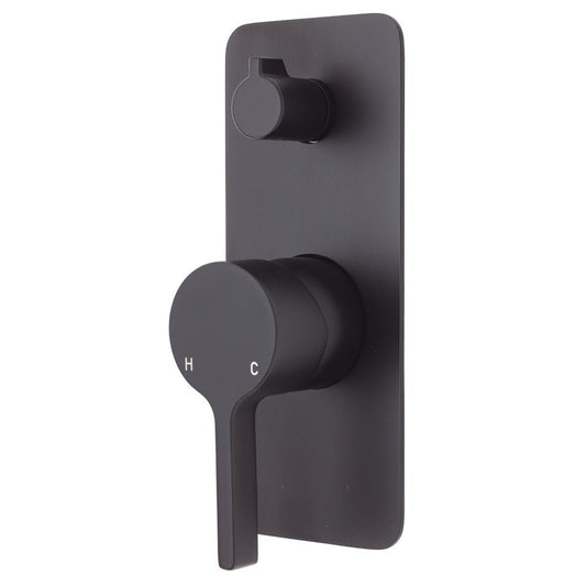 SANSA Diverter Mixer Matte Black Soft Square Plate
