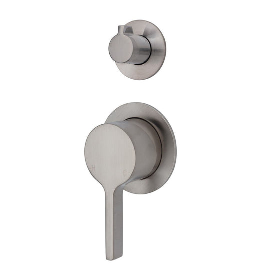 SANSA Diverter Mixer Brushed Nickel Small Round Plates