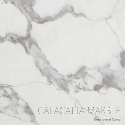 Sarah Calacatta Marble Undermount 900 Fingerpull Satin Black Vanity on Kick