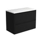 AMATO Satin Black 900 Cabinet Wall Hung