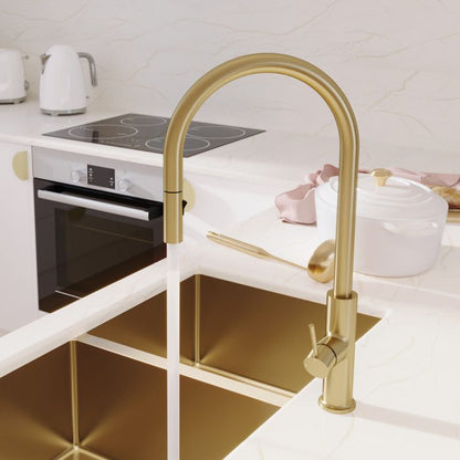 KAYA Pull Out Sink Mixer Urban Brass