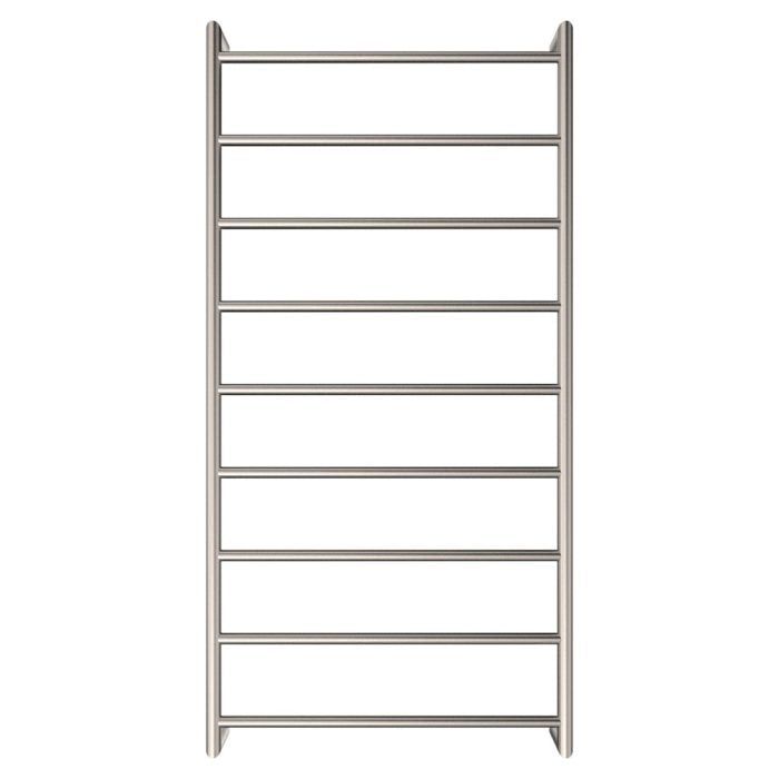 KAYA Round Heated Towel 60120 Brushed Nickel (9 Bars) 600x1200x100mm