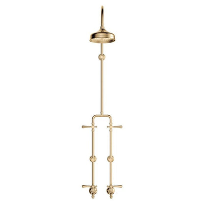 Lillian Lever Exposed Rail Shower & Bath Set, Urban Brass