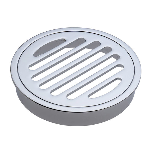 Round Floor Waste Round Grate 100mm Chrome