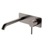 KAYA Basin/Bath Wall Mixer 200mm Outlet Set Gun Metal Soft Square Plate