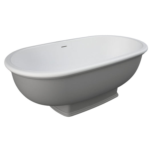 WASHINGTON Matte Grey Stone Bath 1560 x 810 x 545 mm with Overflow