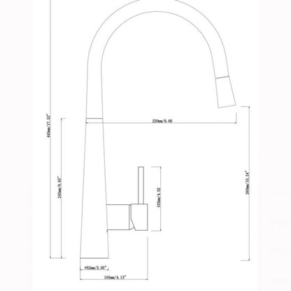 Pentro Brushed Nickel Round Pull Out Kitchen Mixer