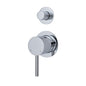 AXLE Wall Diverter Mixer with Small Round Plates Chrome