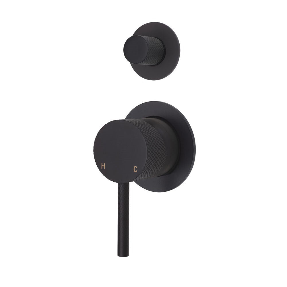 AXLE Wall Diverter Mixer with Small Round Plates Matte Black