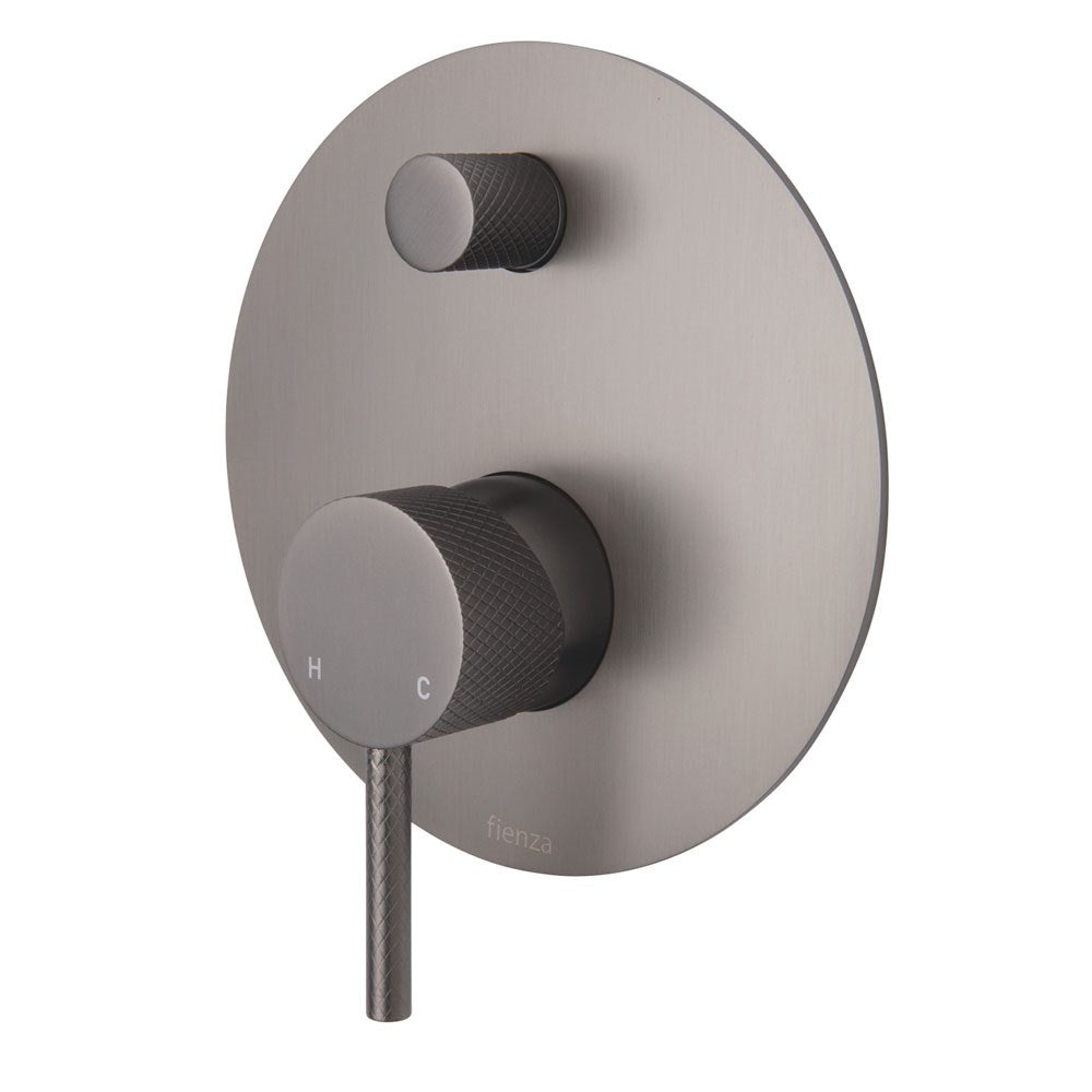 AXLE Wall Diverter Mixer with Large Round Plate Gun Metal