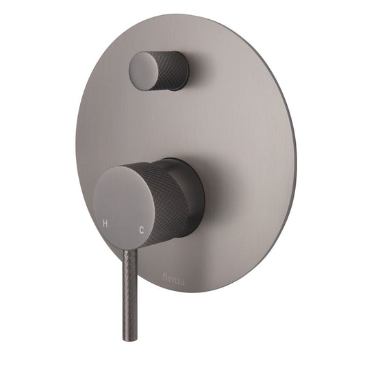 AXLE Wall Diverter Mixer with Large Round Plate Gun Metal