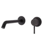 AXLE Basin/Bath Wall Mixer with 200mm Outlet Round Plates Matte Black