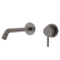AXLE Basin/Bath Wall Mixer with 200mm Outlet Round Plates Gun Metal