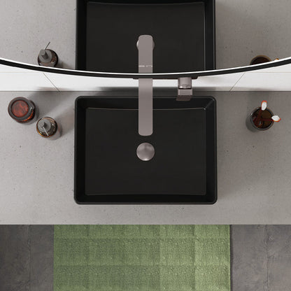 Tono Basin/Bath Wall Mixer Set, Rectangular Plate, 200mm Outlet, Gun Metal