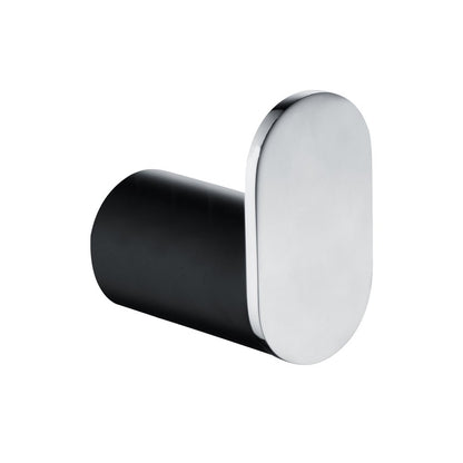 Esperia Matte Black & Chrome Robe Hook