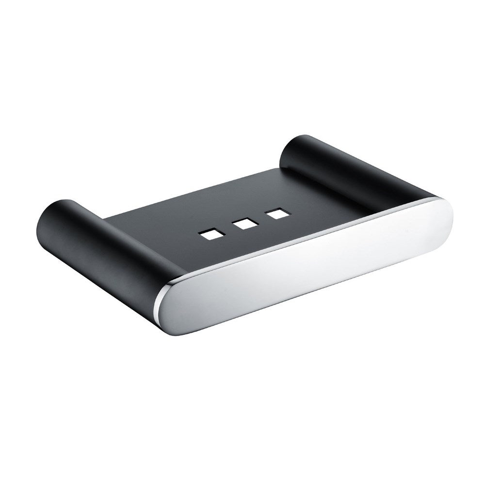 Esperia Matte Black & Chrome Soap Dish