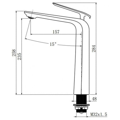 Esperia Chrome & Matte Black Tall Basin Mixer