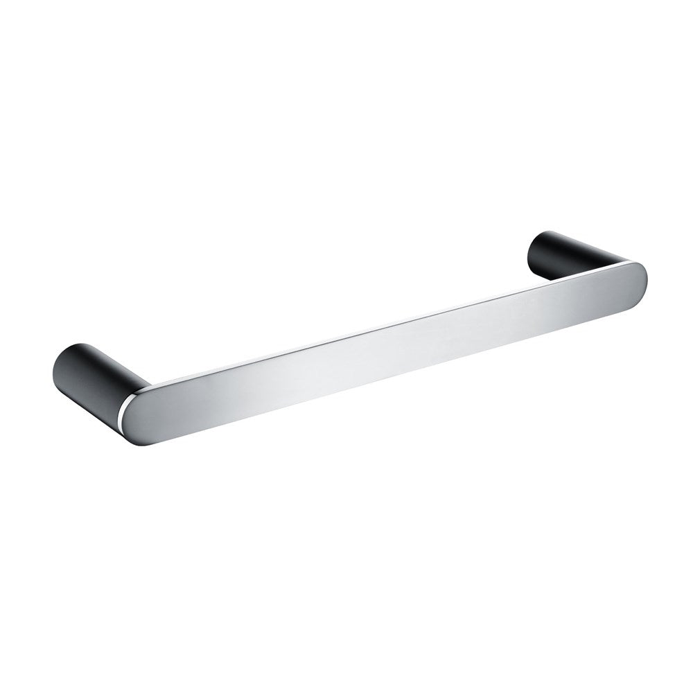 Rushy Matte Black & Chrome Towel Ring 300mm