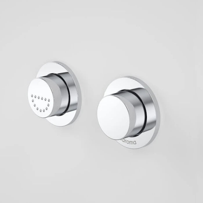 Caroma Invisi Series II Round Dual Flush Raised Care Remote Buttons - Chrome