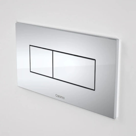 Caroma Invisi Series II Rectangular Dual Flush Plate & Buttons (Metal) - Satin Chrome