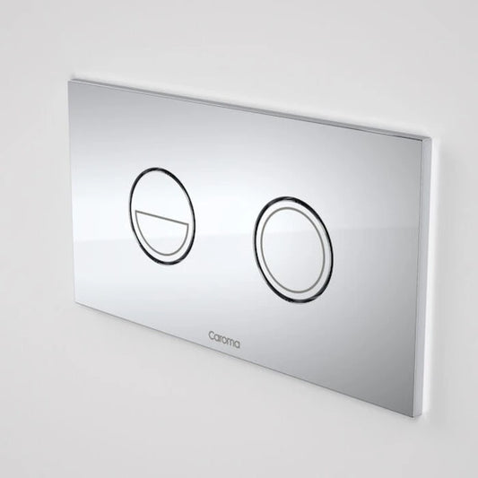 Caroma Invisi Series II Round Dual Flush Plate & Buttons - Satin Chrome