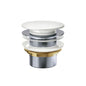 Universal Pull-Out/Pop-Up Stone Cap Bath Waste, Non-Overflow, Matte White