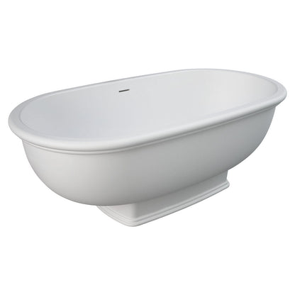 WASHINGTON Matte White Stone Bath 1560 x 810 x 545 mm with Overflow