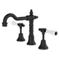 LILLIAN Lever Shepherds Crook Basin Set Matte Black White Handle