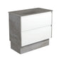 SATORI AMATO 900 Satin White Vanity with INDUSTRIAL Panels On Kick