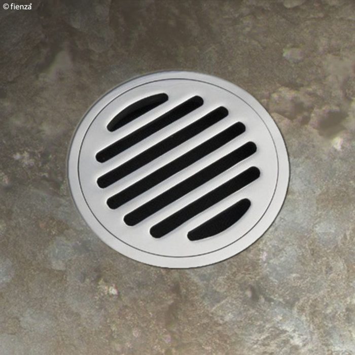 Round Floor Waste, Round Grate, 100mm Outlet