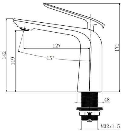 Esperia Brushed Nickel Basin Mixer
