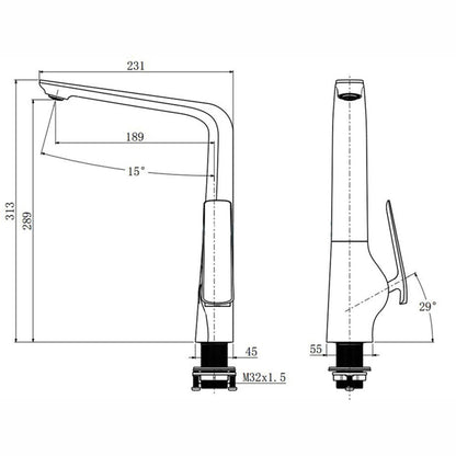 Esperia Brushed Nickel Kitchen Mixer
