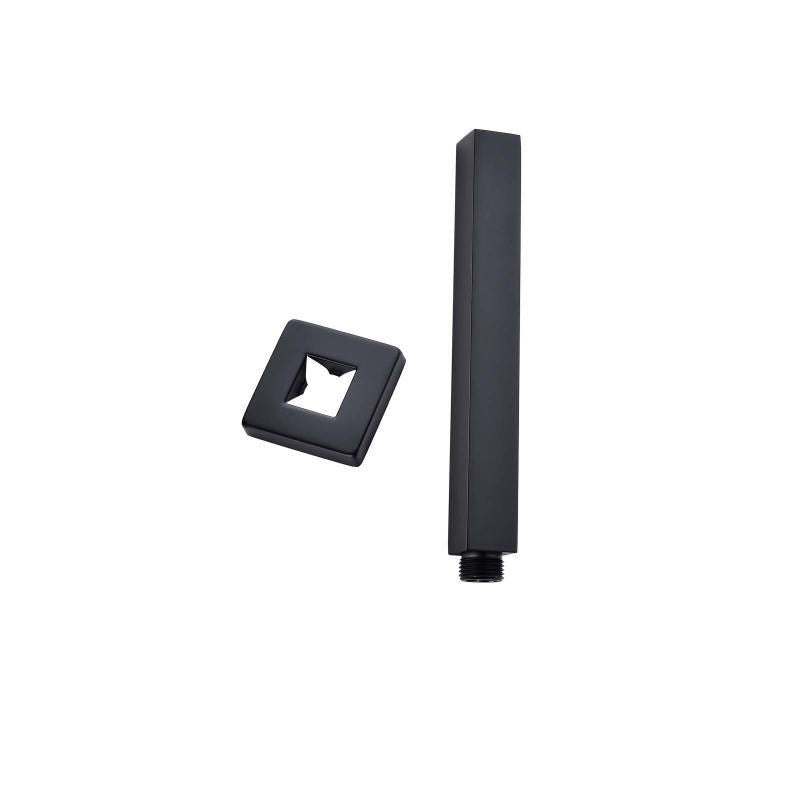 Cavallo Matte Black Square Ceiling Shower Arm 200mm