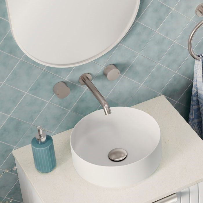 KAYA Wall Basin/Bath Tap Set Brushed Nickel