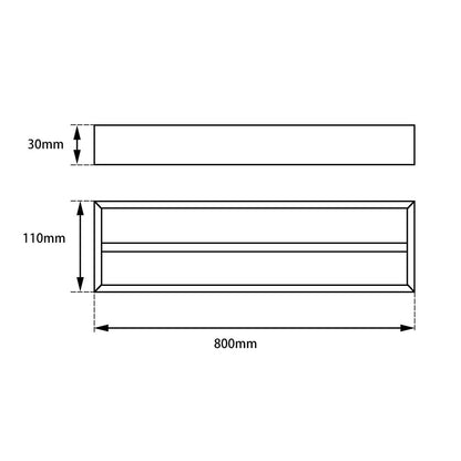 Cavallo Brushed Nickel Square Double Towel Rail 800mm
